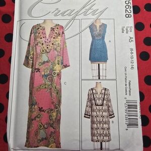 New Uncut McCall's Dress, Tunic And Caftan Sewing Pattern. Attn Roper Rompers.